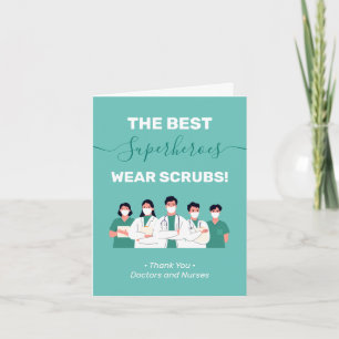 Carte De Remerciements Les Meilleurs Superhéros Portent Des Scrubs