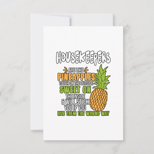 Carte De Remerciements Les Ménagères Sont Comme Des Ananas. (Devant)