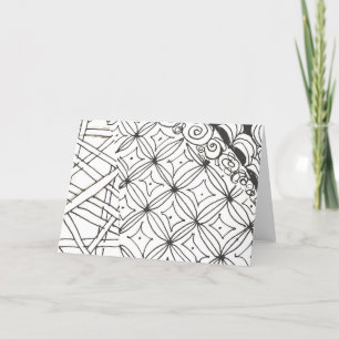 Carte De Remerciements Les motifs Abstraits blanc et noir sont à noter.