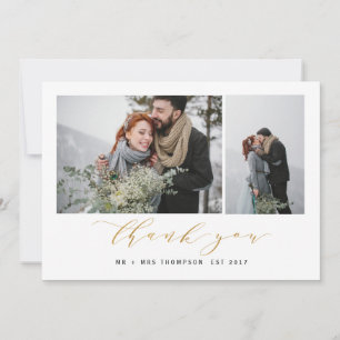 CARTE DE REMERCIEMENTS LES NOUVEAUX DÉBUTS REMERCIENT YOU-GOLD