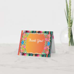 Carte De Remerciements Les parties scintillantes florales de fiesta