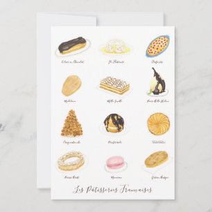 Carte De Remerciements Les Pâtisserie Françaises