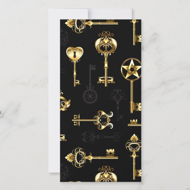 Carte De Remerciements Les Patters de Seamless avec Golden Keys (Devant)