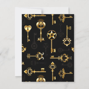 Carte De Remerciements Les Patters de Seamless avec Golden Keys