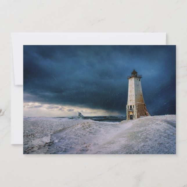 Carte De Remerciements Les phares | Frankfort Lighthouse Lake Michigan (Devant)