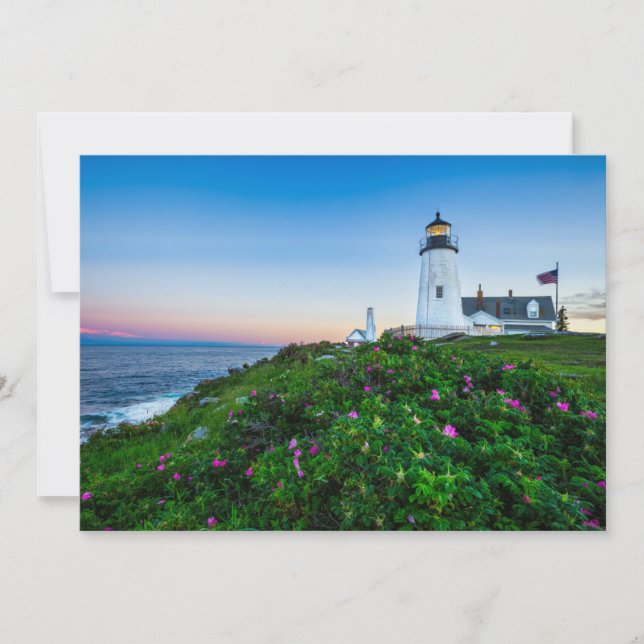 Carte De Remerciements Les phares | Point Lighthouse Bristol Maine (Devant)