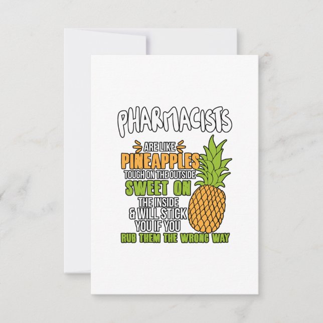 Carte De Remerciements Les Pharmaciens Sont Comme Des Ananas. (Devant)