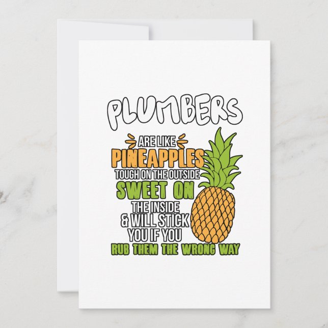 Carte De Remerciements Les plombiers Sont Comme Des Ananas. (Devant)