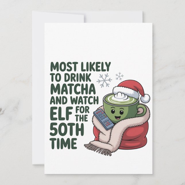 Carte De Remerciements Les plus susceptibles de boire Matcha et regarder  (Devant)