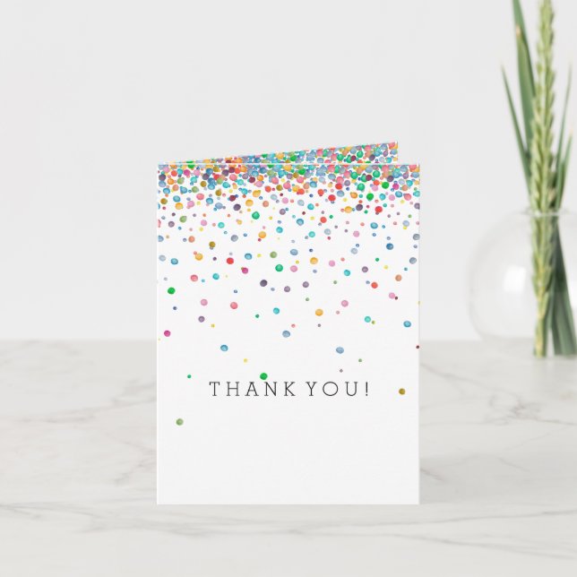 Carte De Remerciements Les points heureux de confettis vous remercient (Devant)