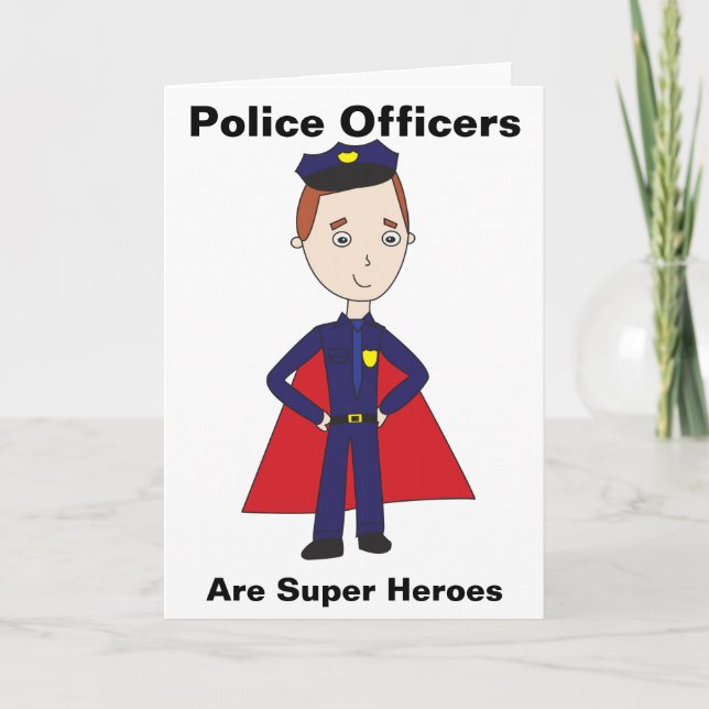 Carte De Remerciements Les policiers sont de super héros (Devant)