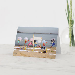 Carte De Remerciements Les Poupées de Fubby qui jouent au beach volley