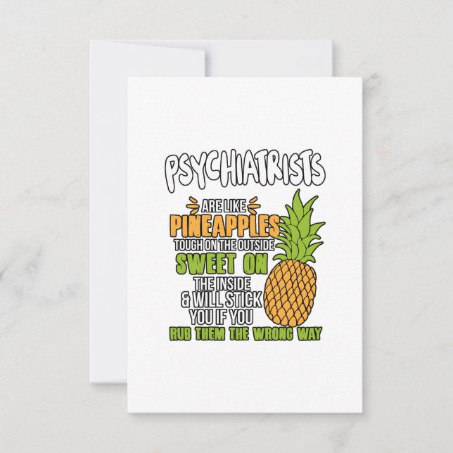 Carte De Remerciements Les Psychiatres Sont Comme Des Ananas. (Devant)