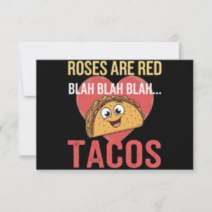Carte De Remerciements Les roses sont rouges, blablabla tacos Saint-Valen