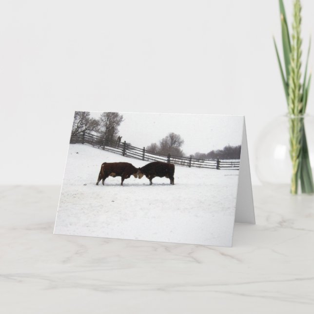 Carte De Remerciements Les Vaches Se Dirigent Vers La Tête (Devant)