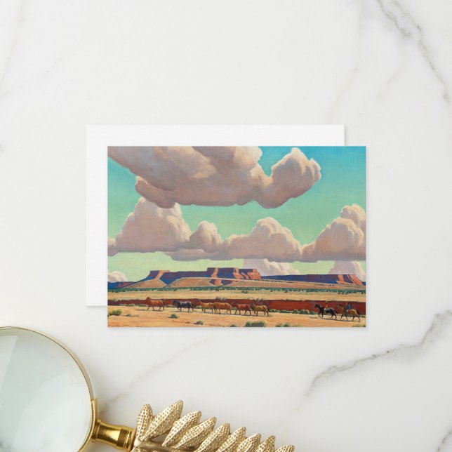 Carte De Remerciements Les vastes terres de Navajo par Maynard Dixon (Devant/Arrière en situation)