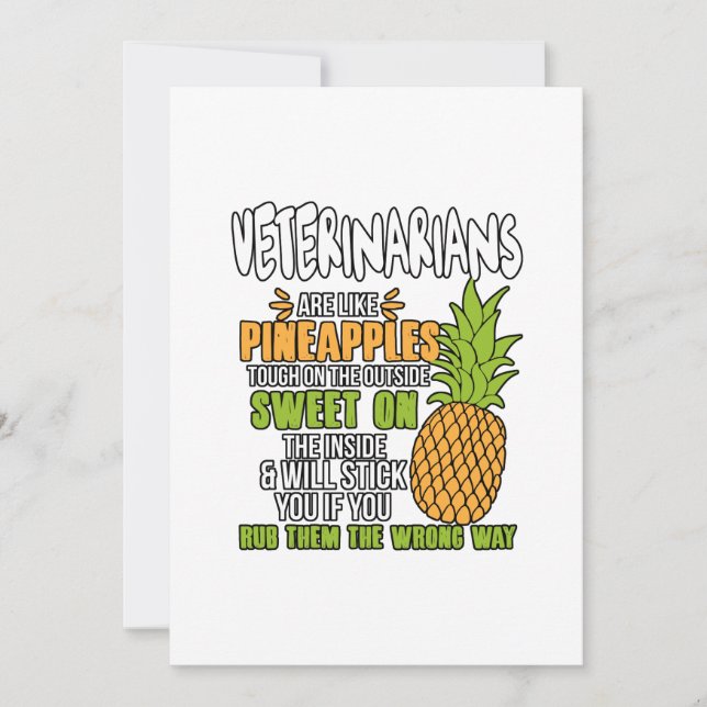 Carte De Remerciements Les Vétérinaires Sont Comme Des Ananas. (Devant)