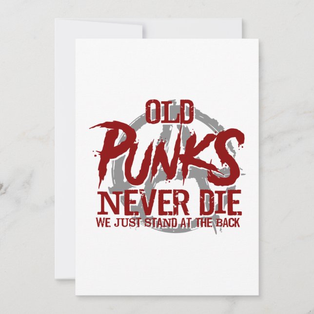 Carte De Remerciements Les vieux punks ne meurent jamais se tiennent (Devant)