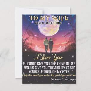Carte De Remerciements Lettre à ma femme Cadeau de la Saint-Valentin