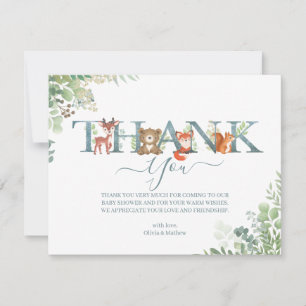 Carte De Remerciements LETTRE BOUTIQUE Baby shower DES OISEAUX