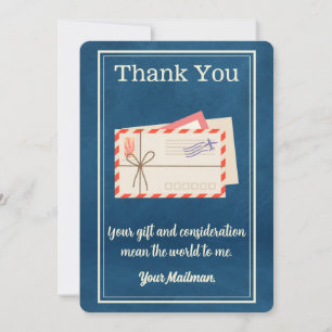 Carte De Remerciements lettre de jeton Transporteur Mailman Postal Mail T