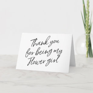 Carte De Remerciements Lettre manuscrite "Merci d'être ma demoiselle d'ho