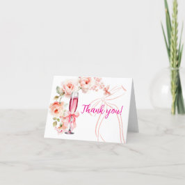 Carte De Remerciements Levez le verre Roses Blush Mariage 
