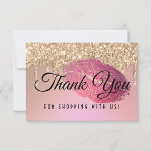 Carte De Remerciements Lèvres glamour Parties scintillant