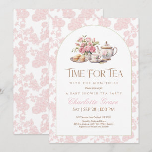 Carte De Remerciements L'heure de l'invitation au Baby shower de thé