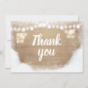 Carte De Remerciements L'hiver vous remercient anniversaire en bois