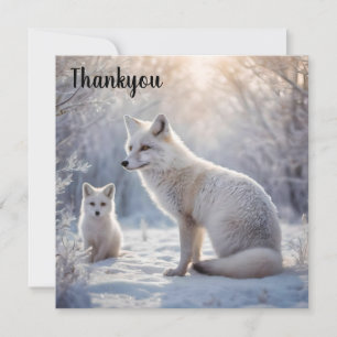 Carte De Remerciements "Liens givrés : le renard arctique et son petit"