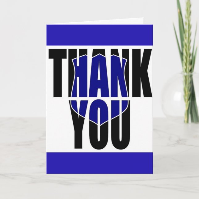 Carte De Remerciements Ligne bleue "Merci" de la police (Devant)