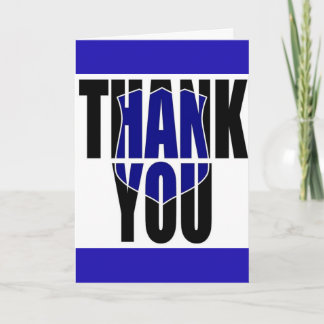 Carte De Remerciements Ligne bleue "Merci" de la police