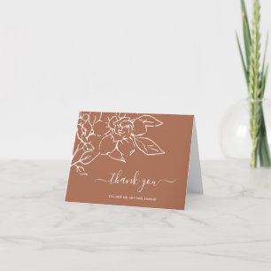 Carte De Remerciements Ligne de terre cuite artistique florale élégante m