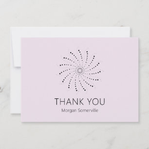 Carte De Remerciements Lilas Moderne Élégant à Points en Spirale