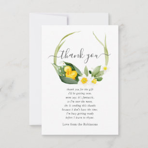 Carte De Remerciements Lilly canard de printemps du Baby shower de la val
