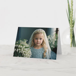 Carte De Remerciements Lily Blue Blonde fille dans le voile