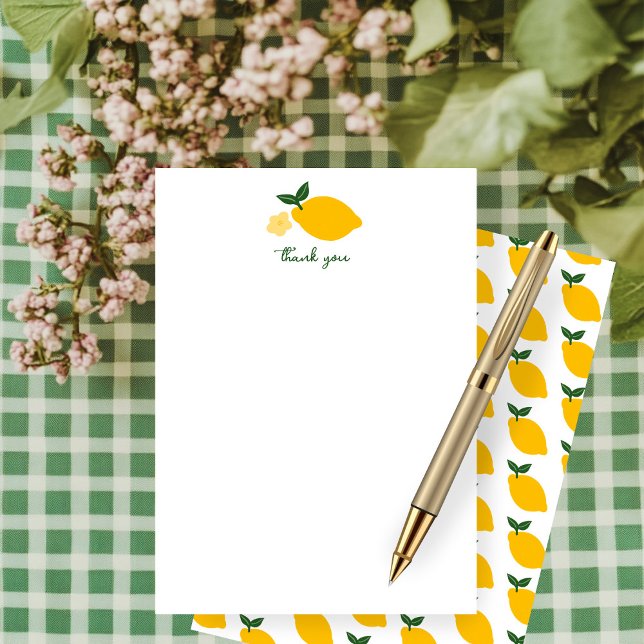 Carte De Remerciements Limoncello Limonade Citrons Fête d'anniversaire PE (Limoncello Lemonade Lemons CUSTOM Birthday Personalized Stationery Thank You Note Card
)