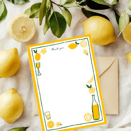 Carte De Remerciements Limoncello Limonade Citrons PERSONNALISÉS Sur mesu
