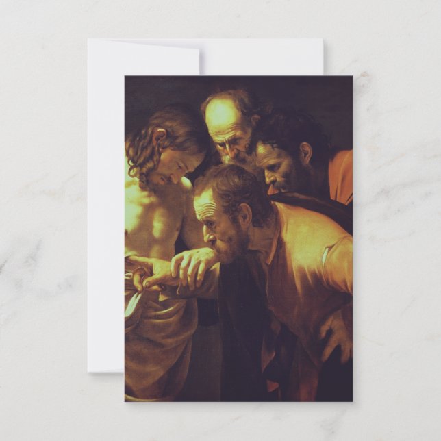 Carte De Remerciements L'Incrédulité de Saint Thomas par Caravaggio (Devant)