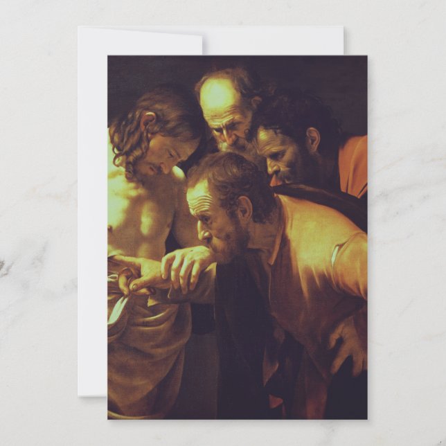 Carte De Remerciements L'Incrédulité de Saint Thomas par Caravaggio (Devant)