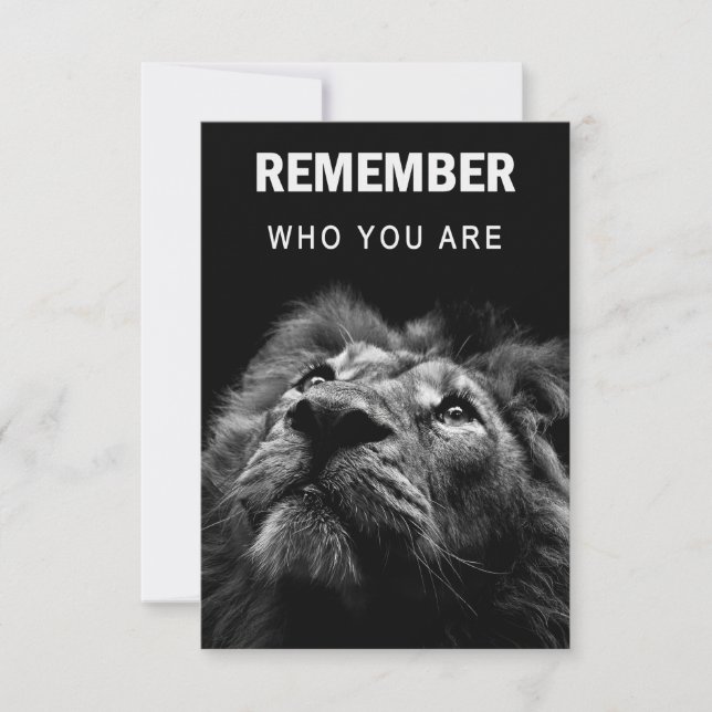 Carte De Remerciements Lion Se Rappelle Qui Vous Êtes (Devant)