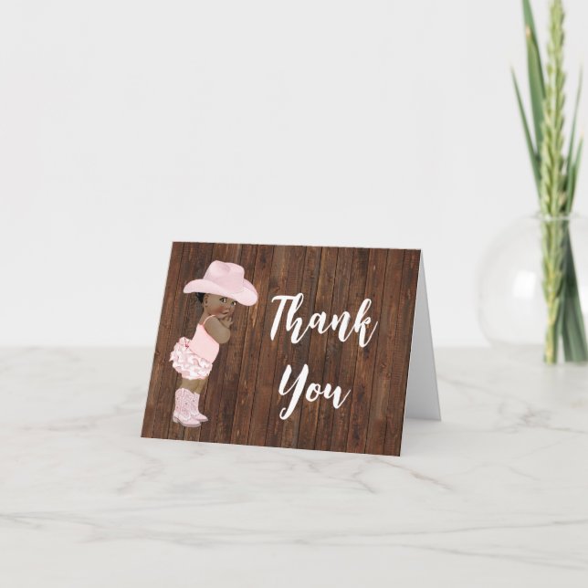 Carte de remerciements Little AA Cowgirl Baby show (Devant)