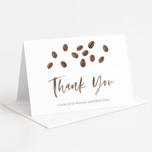 Carte De Remerciements Little Bean prépare un thème de café pour Baby Sho