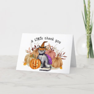 Carte De Remerciements Little Boo Poem Chat en sorcier Baby shower Casque