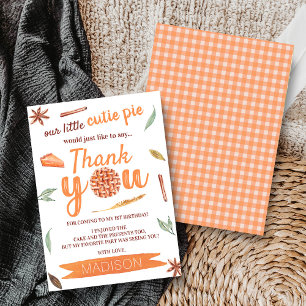 Carte De Remerciements Little Cutie Pie Automne 1er Anniversaire