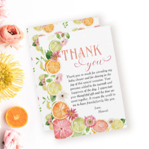 Carte De Remerciements Little Cutie sur le chemin Baby shower