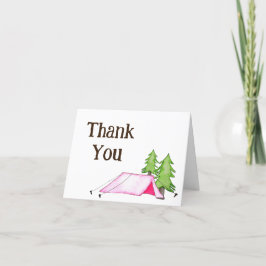 Carte De Remerciements Little Girl One Happy Camper First Birthday Party