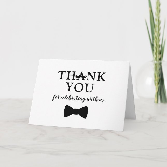 Carte De Remerciements Little Man merci, Bow cravate (Devant)