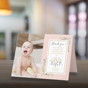Carte De Remerciements Little Miss ONEderful 1er Anniversaire Photo Fille